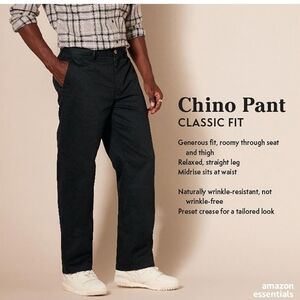 Amazon Essentials Black Slack Pants - Classic Fit